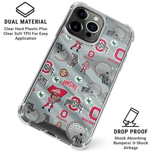 Ohio State University Pattern iPhone 15 Pro Clear Case